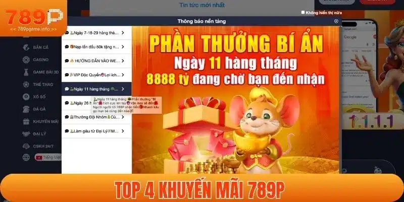 Top 4 khuyến mãi 789P